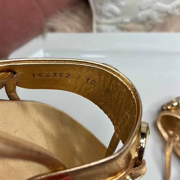 GUCCI ROSE GOLD HORSEBIT THONG - Picture 5 of 11